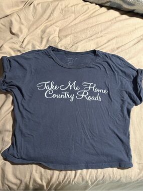 Bandit Brand Gray Cropped T-Shirt - “Take Me Home Country Roads”